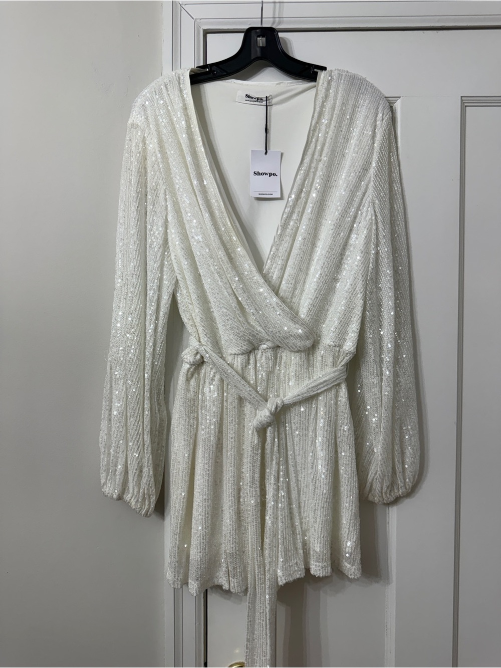 White Sequin Romper